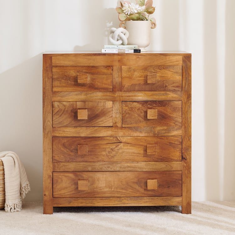 IndiFash Antique Wooden Chest of 6 Drawers thumbnail 7