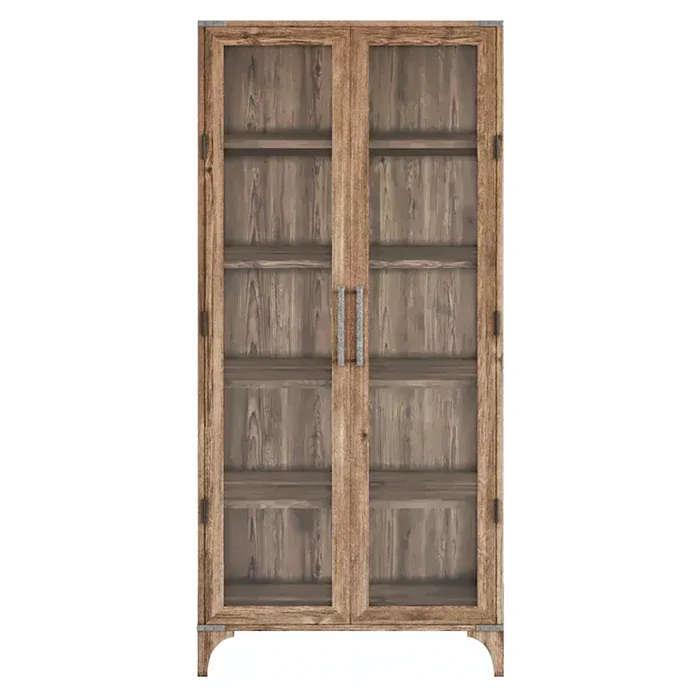IndiFash Antique Wooden Glass Cabinet thumbnail 3