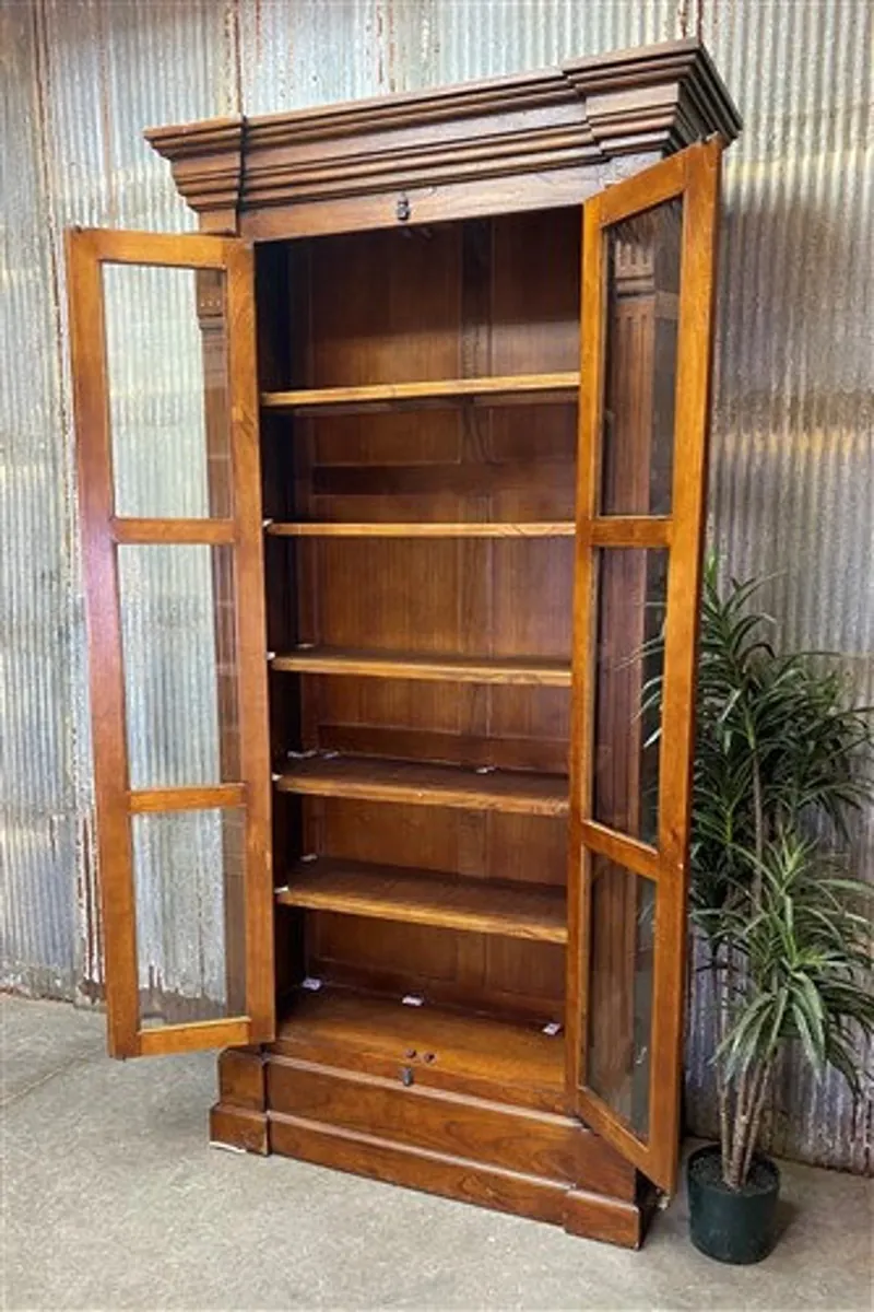 IndiFash Antique Wooden Glass Display Cabinet thumbnail 4
