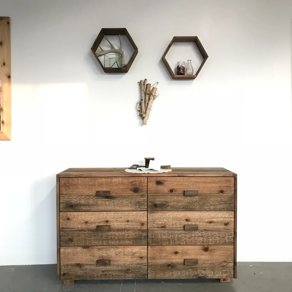 IndiFash Antique Wooden Six Drawer Dresser thumbnail 4