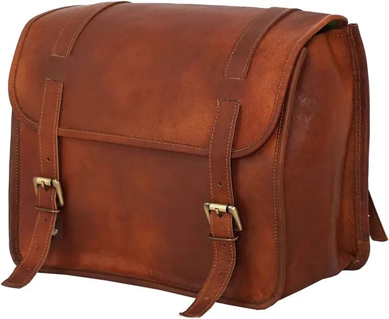 IndiFash Classic Leather Motorcycle Saddlebag thumbnail 3
