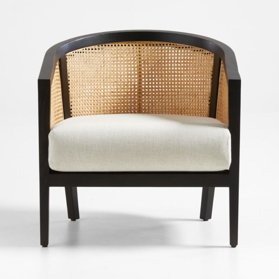 IndiFash Black Cane Wooden Chair