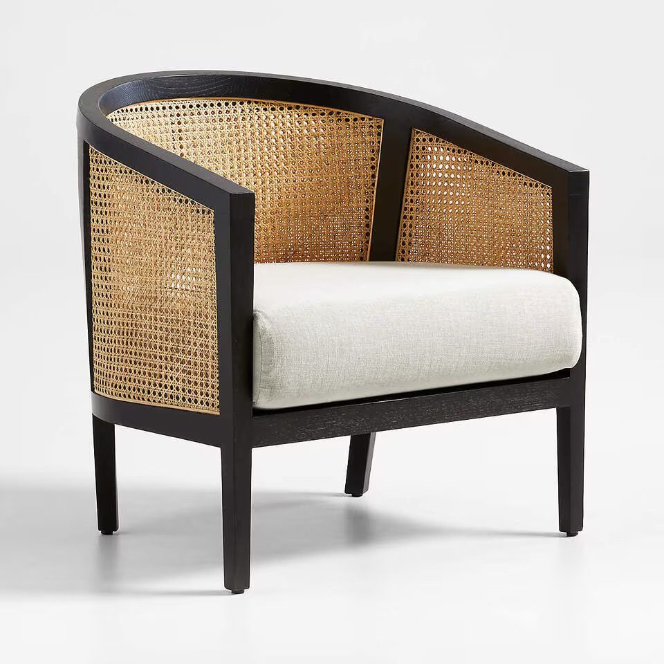 IndiFash Black Cane Wooden Chair thumbnail 2