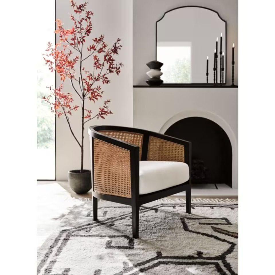IndiFash Black Cane Wooden Chair thumbnail 3