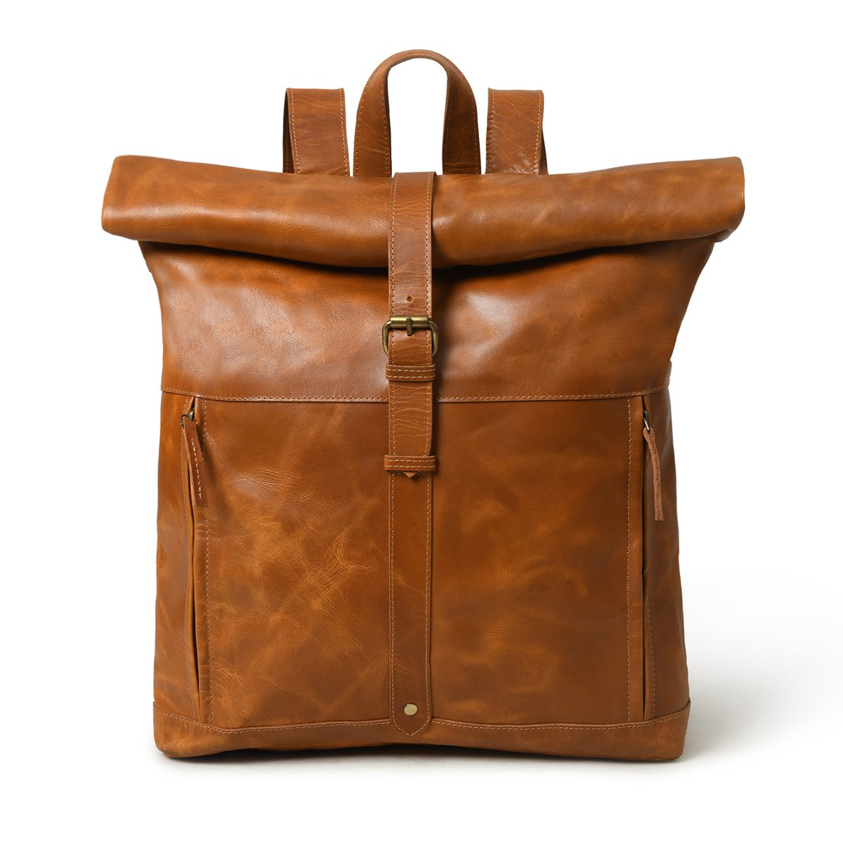 IndiFash-13*18 Inch buffalo leather backpack Unisex For Girls And Boys | 100 Genuine Leather
