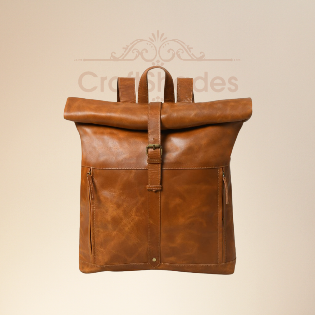 IndiFash-13*18 Inch buffalo leather backpack Unisex For Girls And Boys | 100 Genuine Leather thumbnail 10