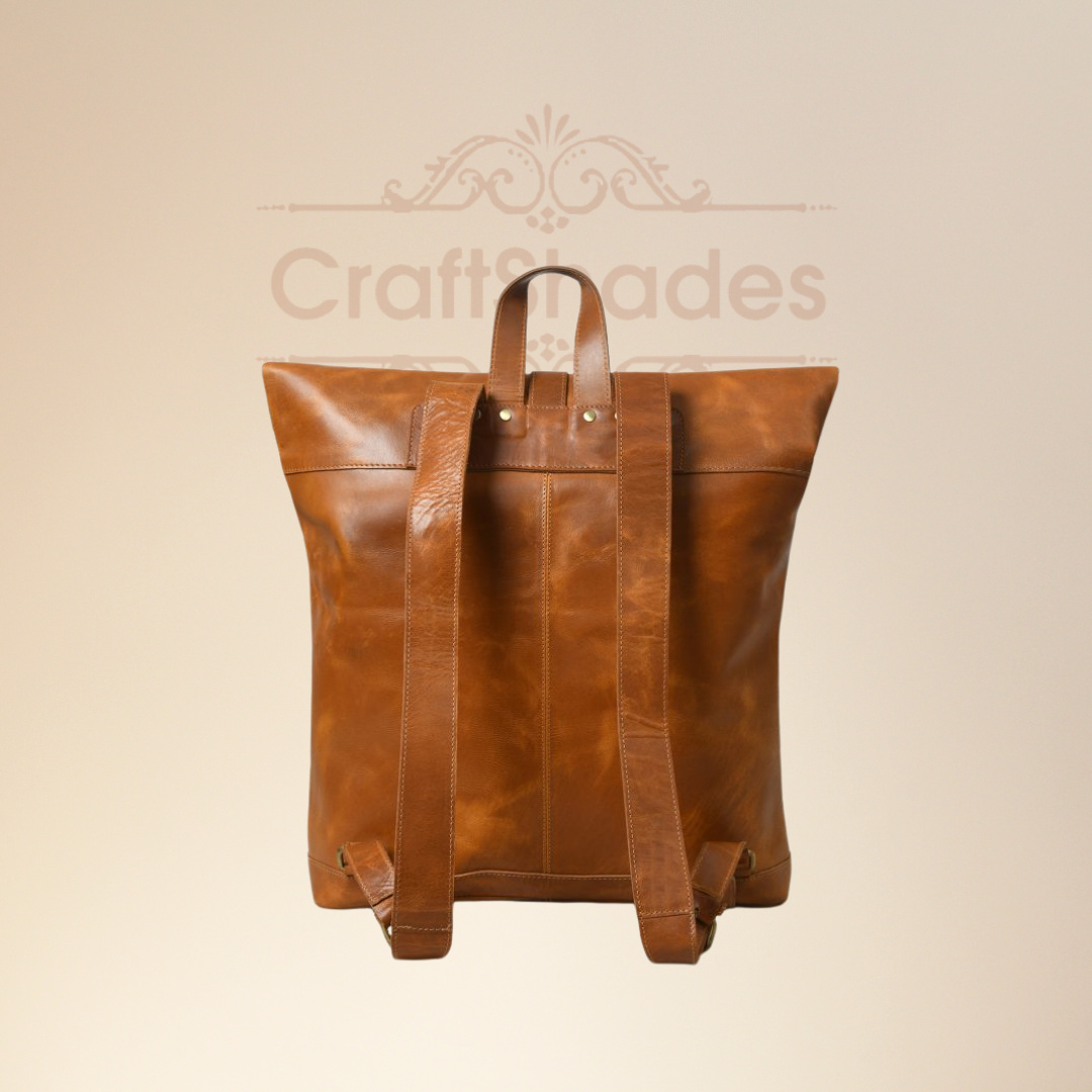 IndiFash-13*18 Inch buffalo leather backpack Unisex For Girls And Boys | 100 Genuine Leather thumbnail 6