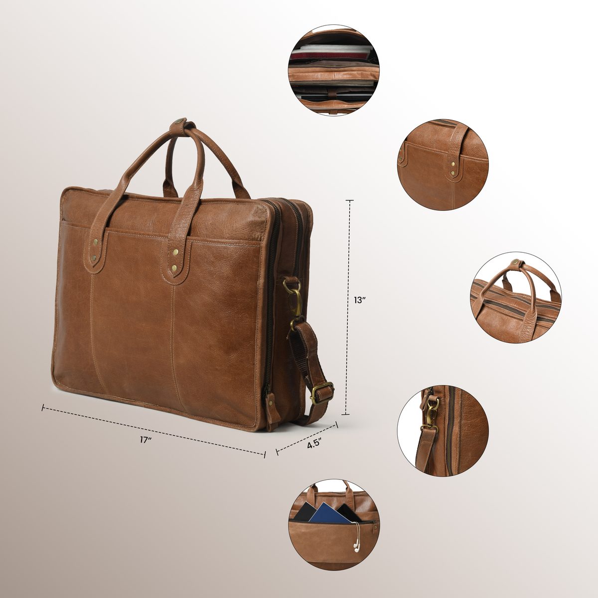 IndiFash buffalo Mens leather bag thumbnail 12