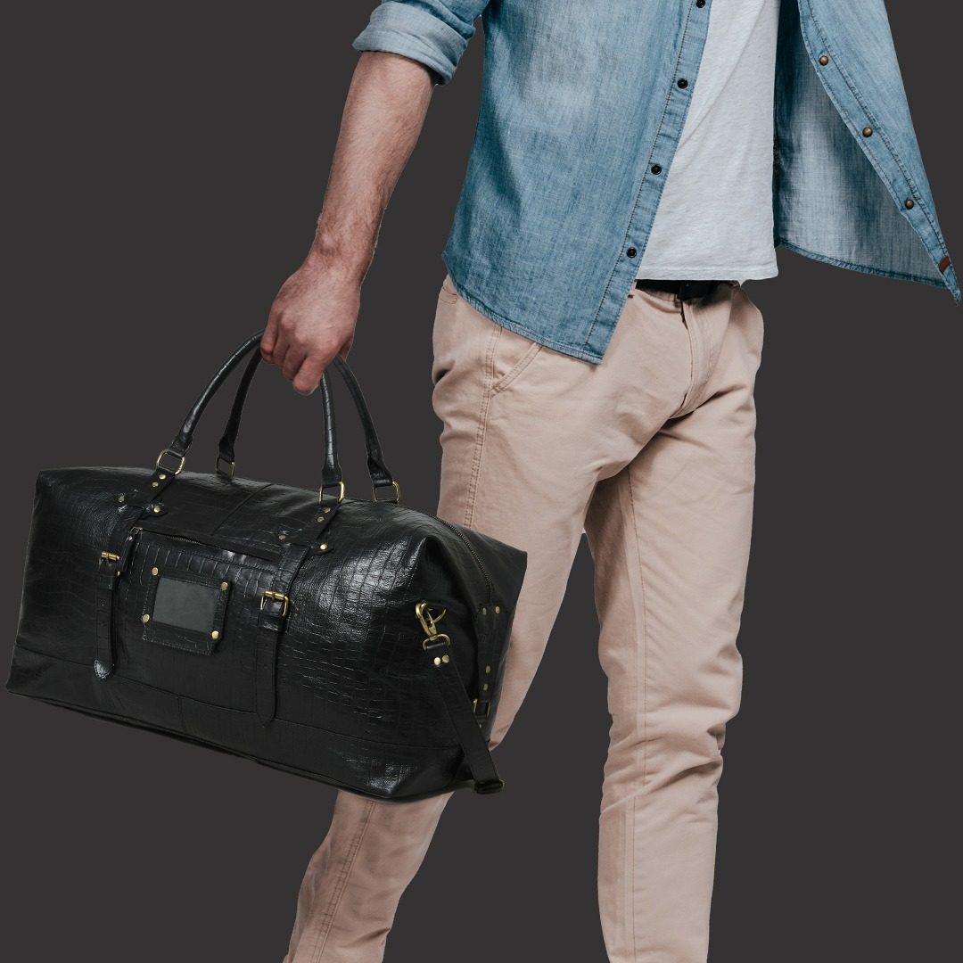 IndiFash 20 Inch buffalo leather duffle bag thumbnail 3