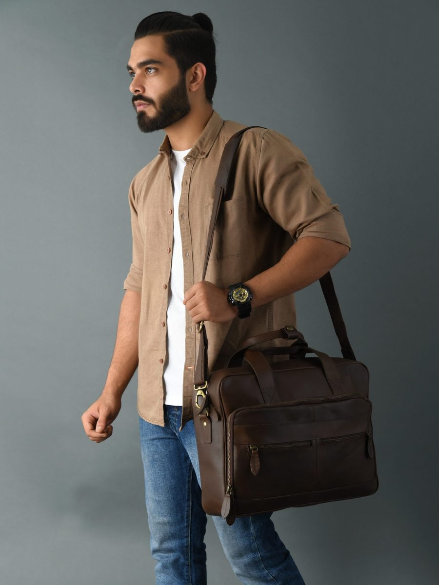 IndiFash buffalo leather Laptop bag thumbnail 2