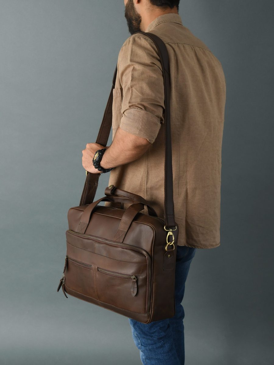 IndiFash buffalo leather Laptop bag thumbnail 3
