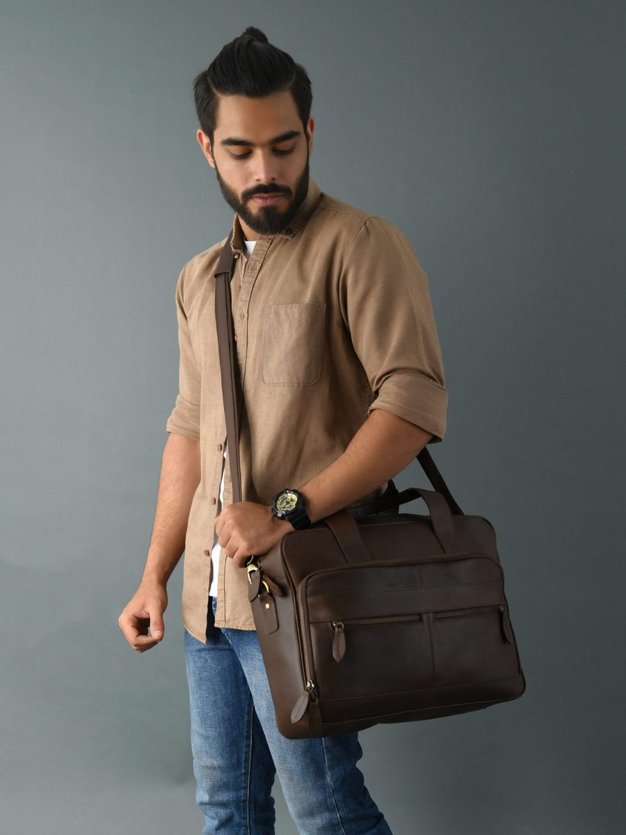 IndiFash buffalo leather Laptop bag thumbnail 4