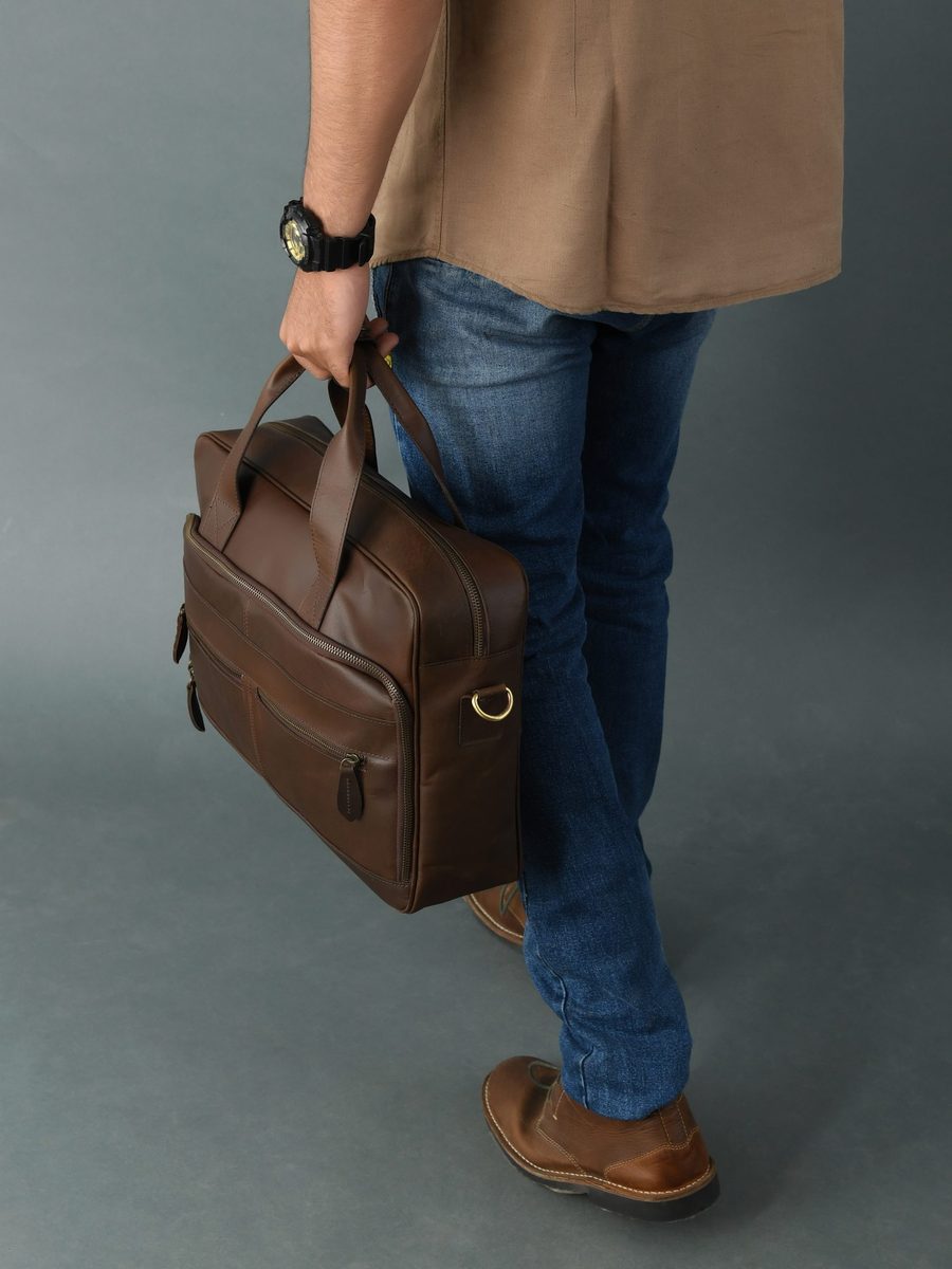IndiFash buffalo leather Laptop bag thumbnail 6
