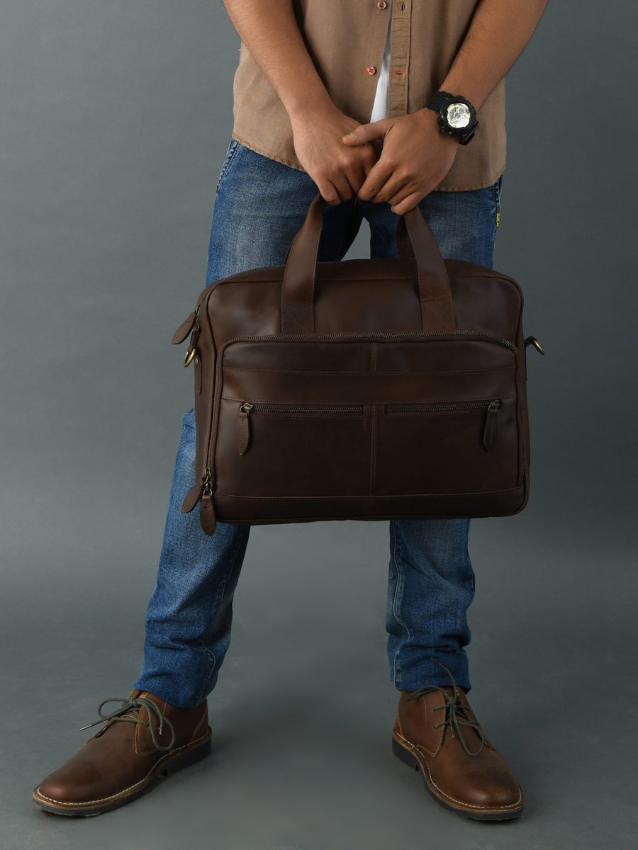 IndiFash buffalo leather Laptop bag thumbnail 7