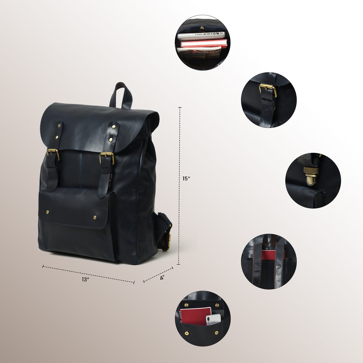 IndiFash buffalo leather Women backpack thumbnail 10