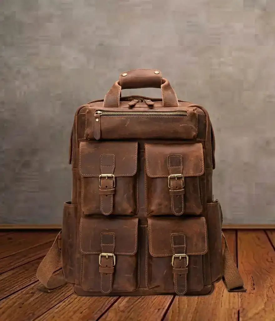 IndiFash - Buffalo Vintage 16″ Leather Backpack