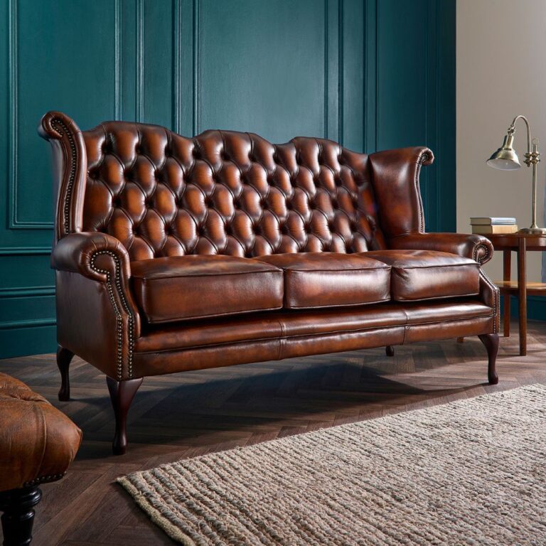 IndiFash Charcoal Brown three seater Chesterfield sofa thumbnail 2
