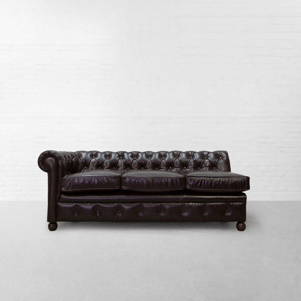 IndiFash Chocolate Brown L shape Chesterfield Sofa thumbnail 2