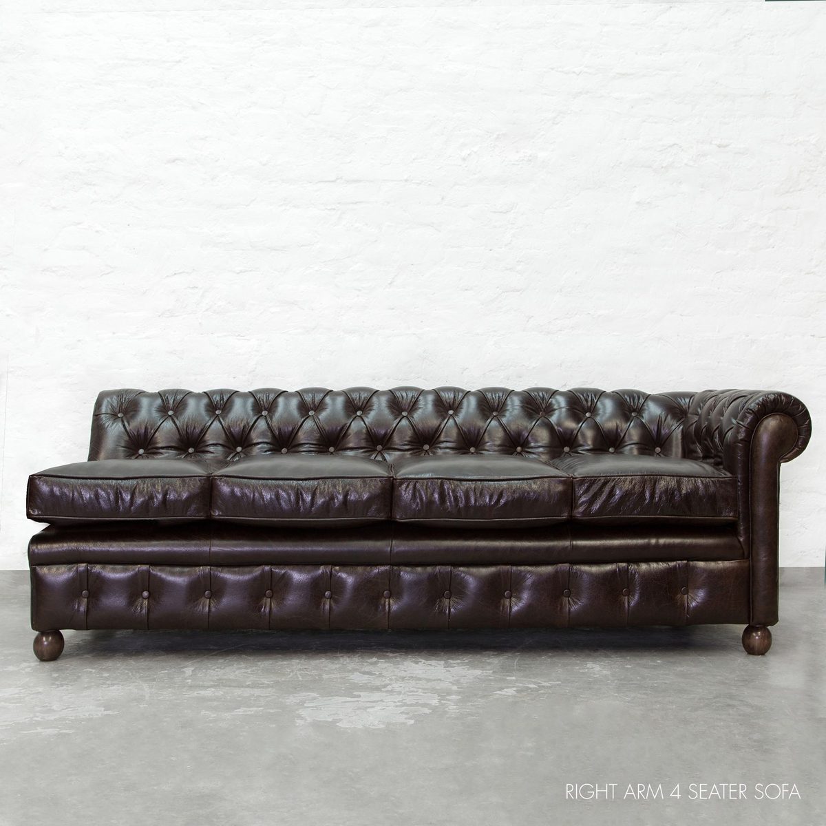 IndiFash Chocolate Brown L shape Chesterfield Sofa thumbnail 3