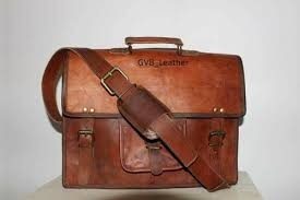 IndiFash - 15 Inch | Classic Handcrafted Goat Leather Laptop Bag | 100% Genuine Leather thumbnail 4