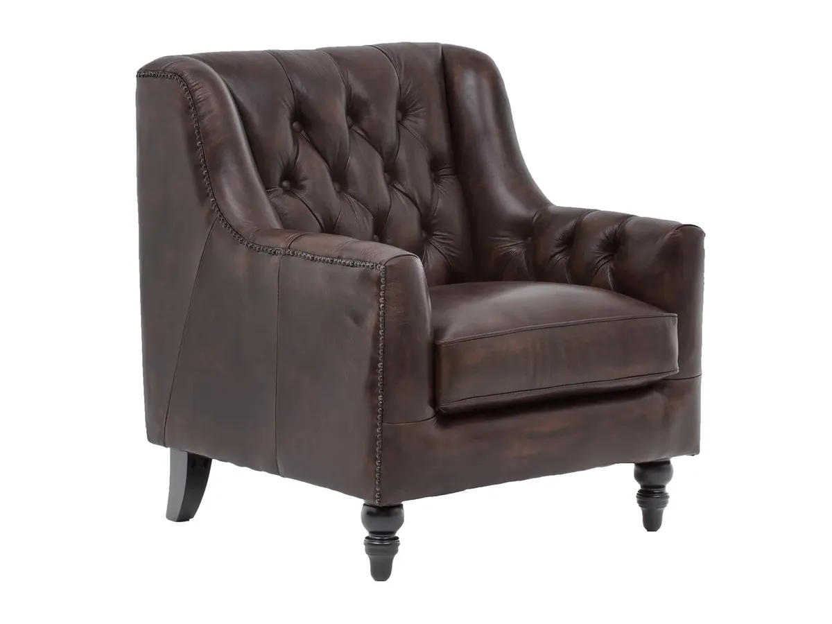 IndiFash Colonial Brown Chesterfield 1 Seater Sofas thumbnail 2
