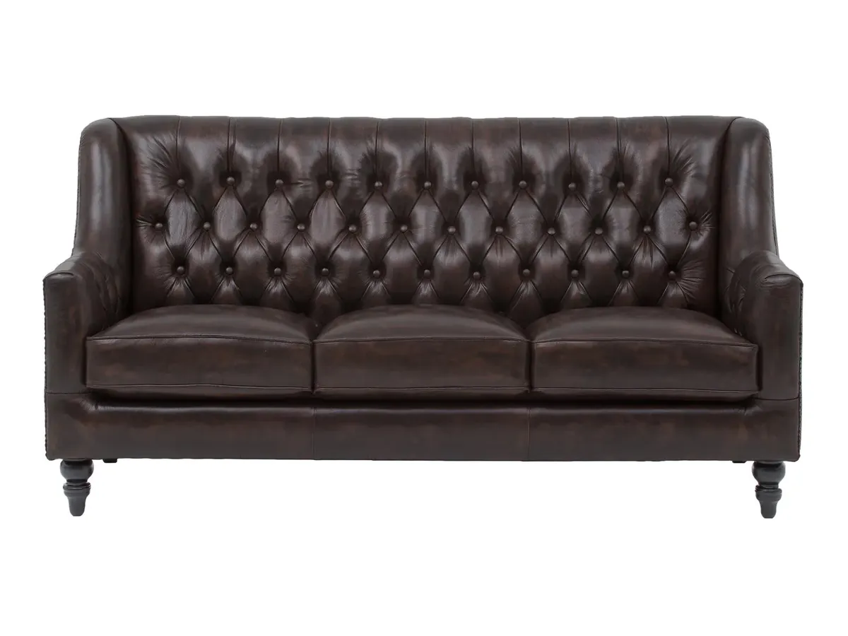 IndiFash Colonial Brown Chesterfield 3 Seater Sofas thumbnail 3