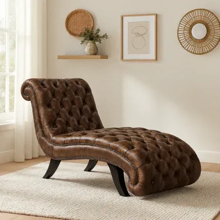 IndiFash Colonial Brown Chesterfield lounge