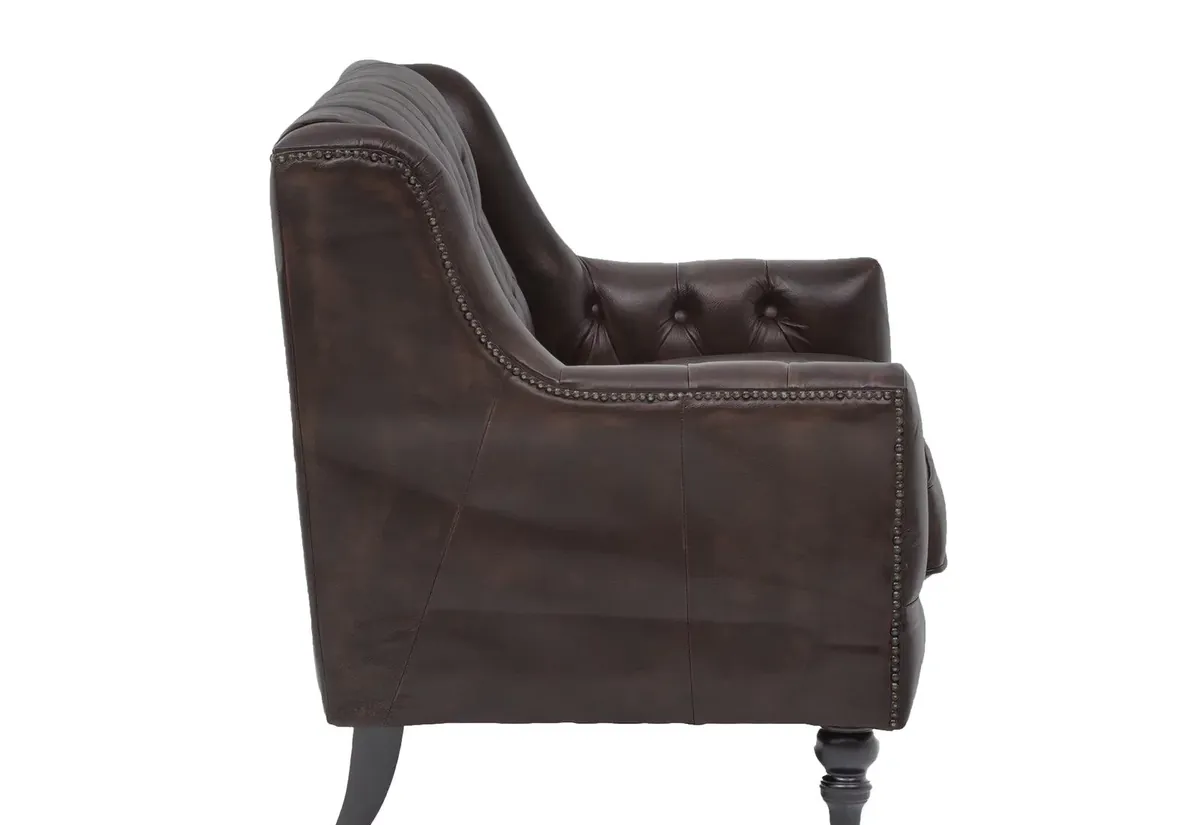 IndiFash Colonial Brown Chesterfield Set of 3 Sofas thumbnail 2