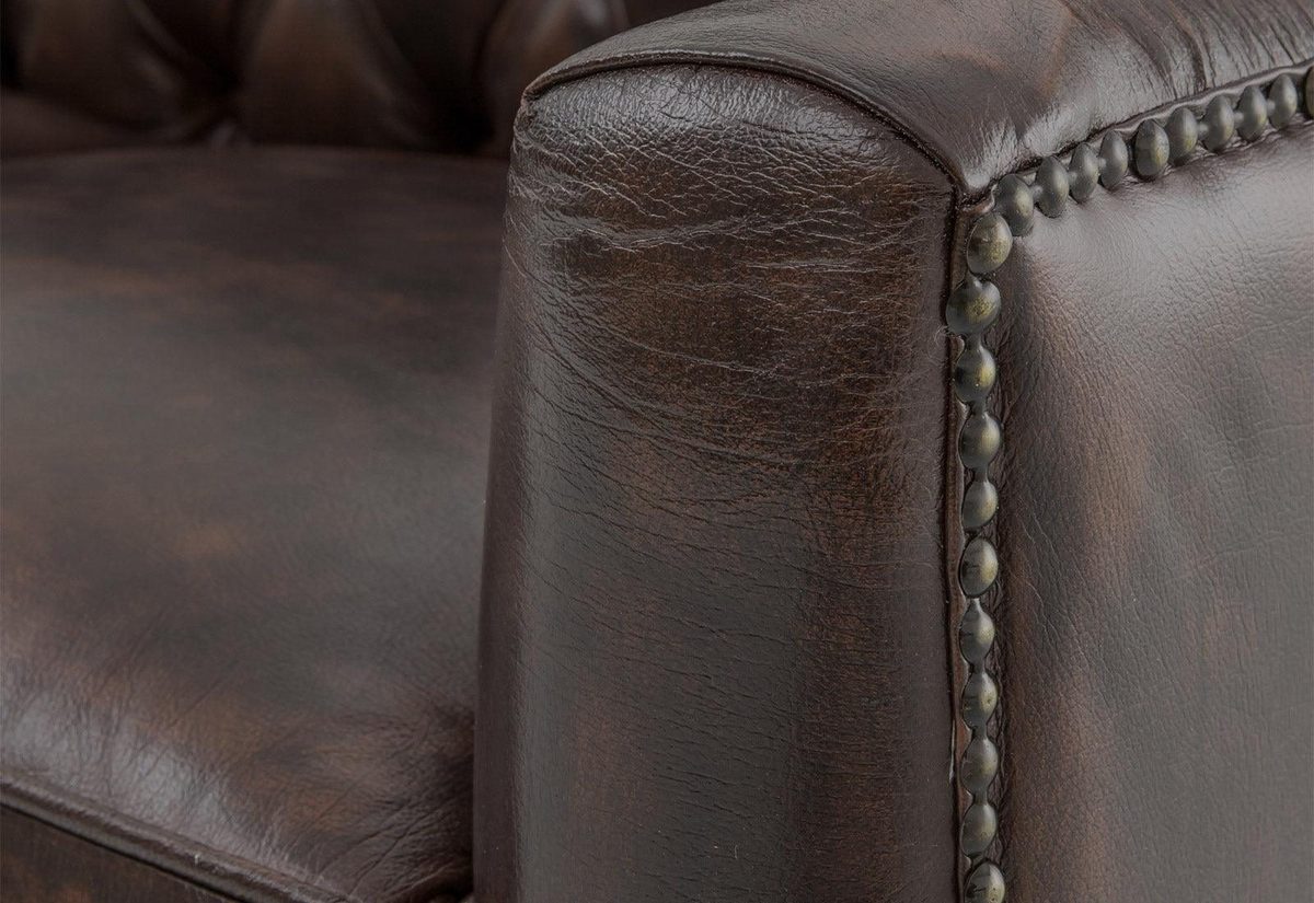 IndiFash Colonial Brown Chesterfield Set of 3 Sofas thumbnail 3