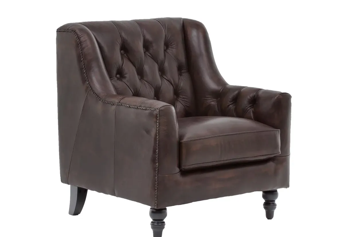 IndiFash Colonial Brown Chesterfield Set of 3 Sofas thumbnail 6