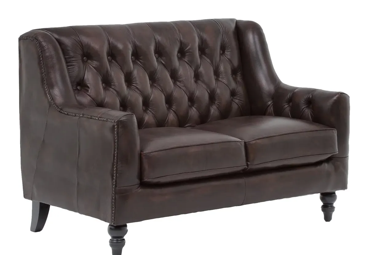 IndiFash Colonial Brown Chesterfield Set of 3 Sofas thumbnail 7