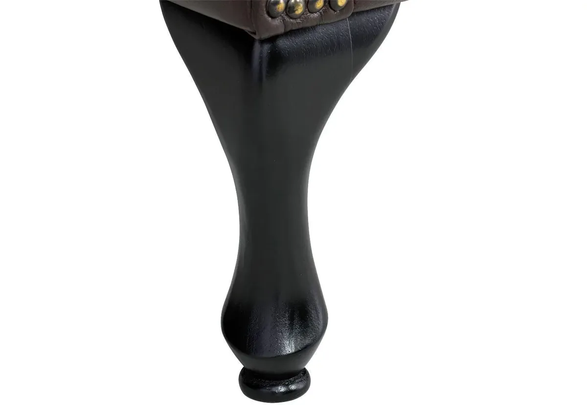 IndiFash Colonial Brown Chesterfield Wing Chair -IndiFash thumbnail 4