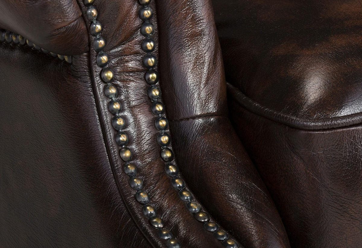 IndiFash Colonial Brown Chesterfield Wing Chair -IndiFash thumbnail 5