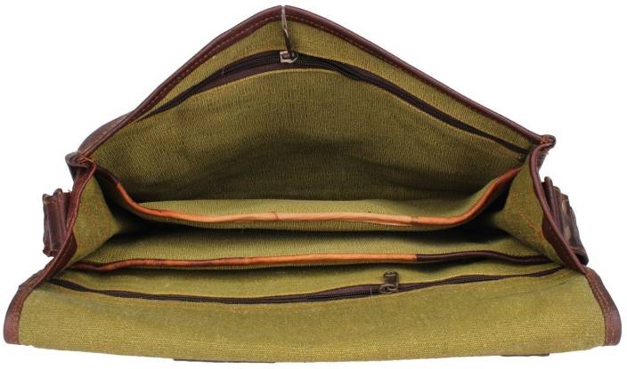 IndiFash Combo Offer - 15 Inch Handmade Leather Laptop Bag, & Belt thumbnail 3