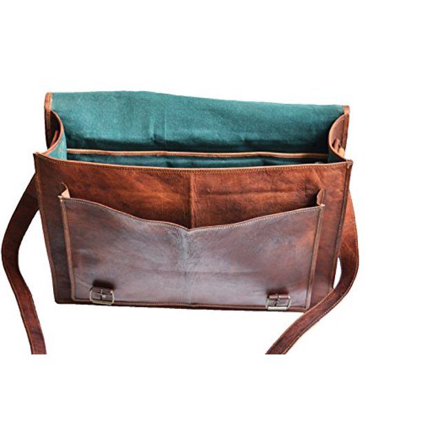 IndiFash Combo Offer - Handmade Leather Laptop Big Pocket Bag, & Brown Belt thumbnail 6