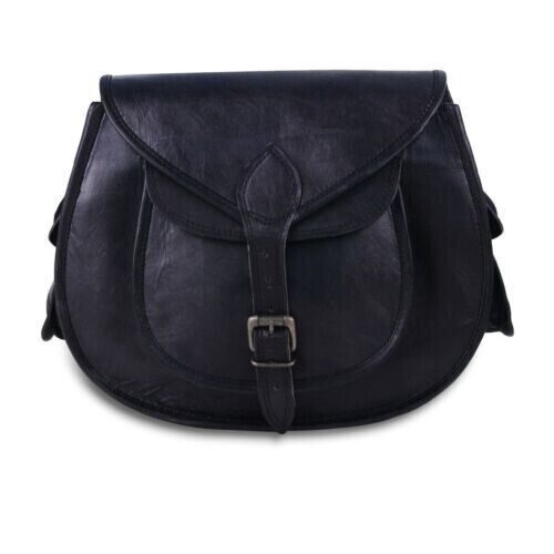 IndiFash - Cross body Black Leather Sling Bag Women Purse Satchel Bag Shoulder Bag Gift Bag