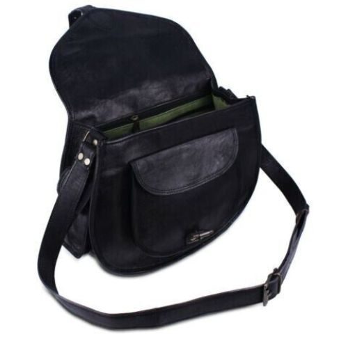 IndiFash - Cross body Black Leather Sling Bag Women Purse Satchel Bag Shoulder Bag Gift Bag thumbnail 4