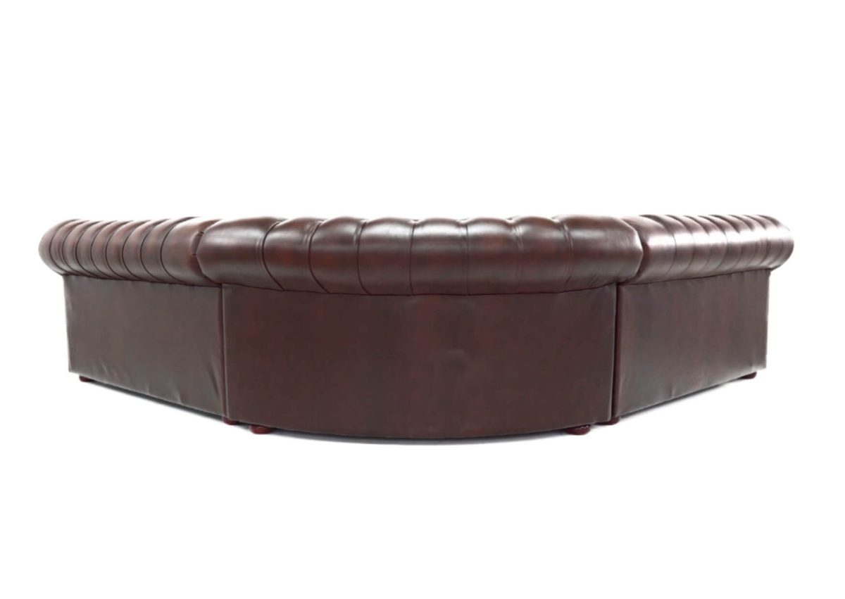 IndiFash Dark Maroon L shape Chesterfield Sofa thumbnail 3