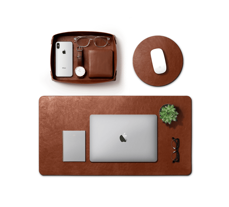 IndiFash Desk Mat for Premium Goat Leather Large Laptop mat | Extended Mouse pad and Keyboard Desk pad | | Reversible Deskspread -