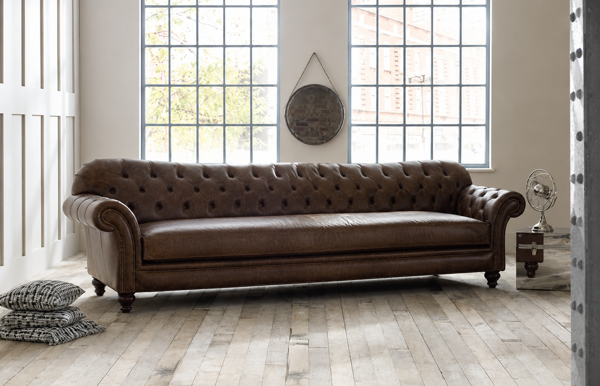 IndiFash Distressed Four Seater Chesterfield Sofa