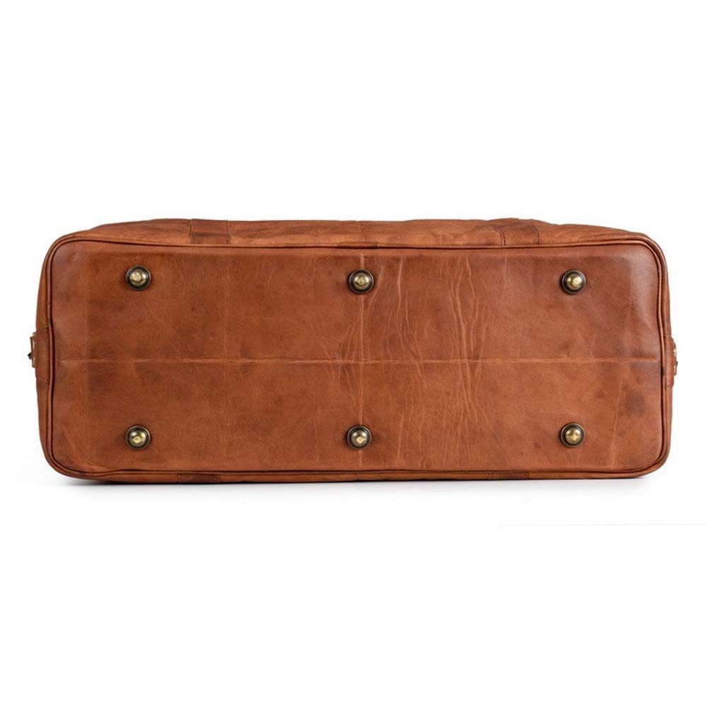 IndiFash 20 Inch brown duffle leather bag thumbnail 8