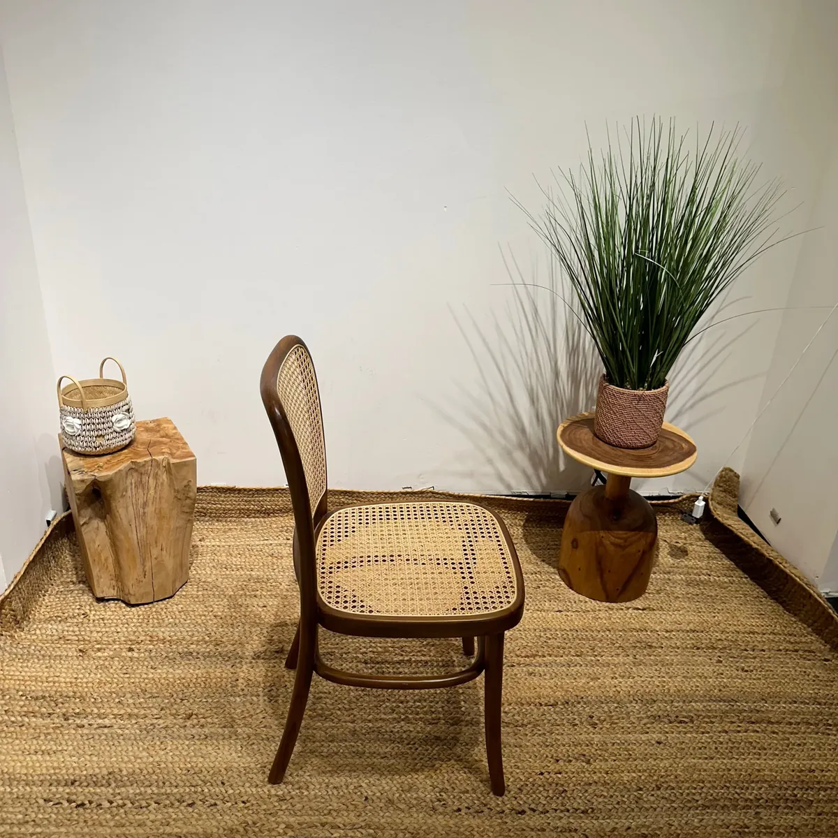 IndiFash Golden Rattan Wooden Dining Chairs thumbnail 4