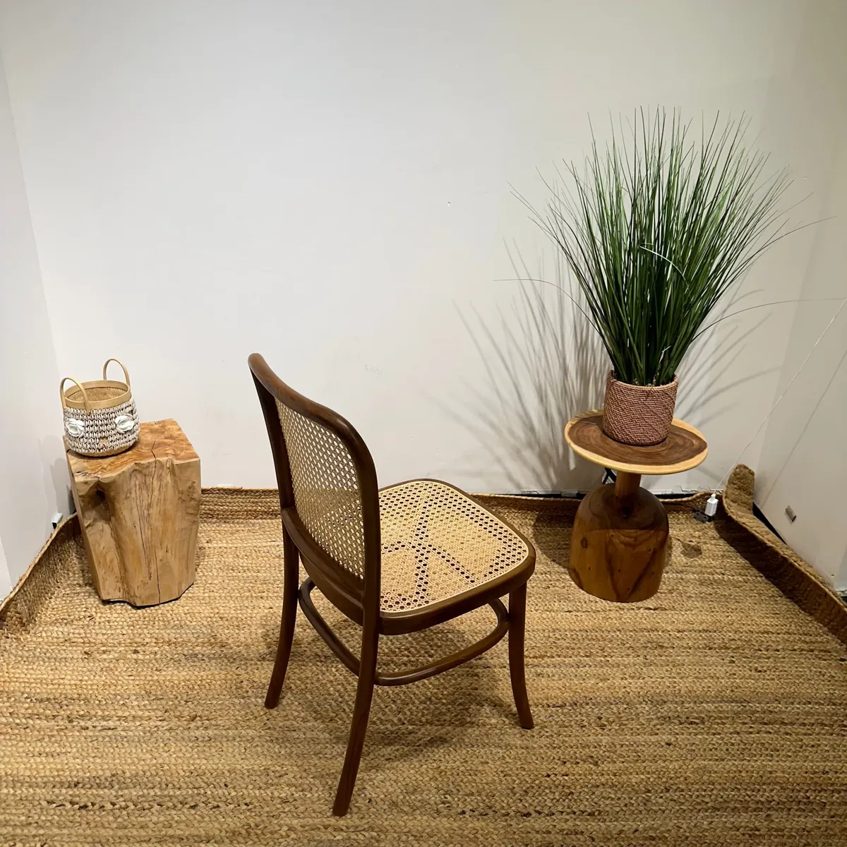 IndiFash Golden Rattan Wooden Dining Chairs thumbnail 5