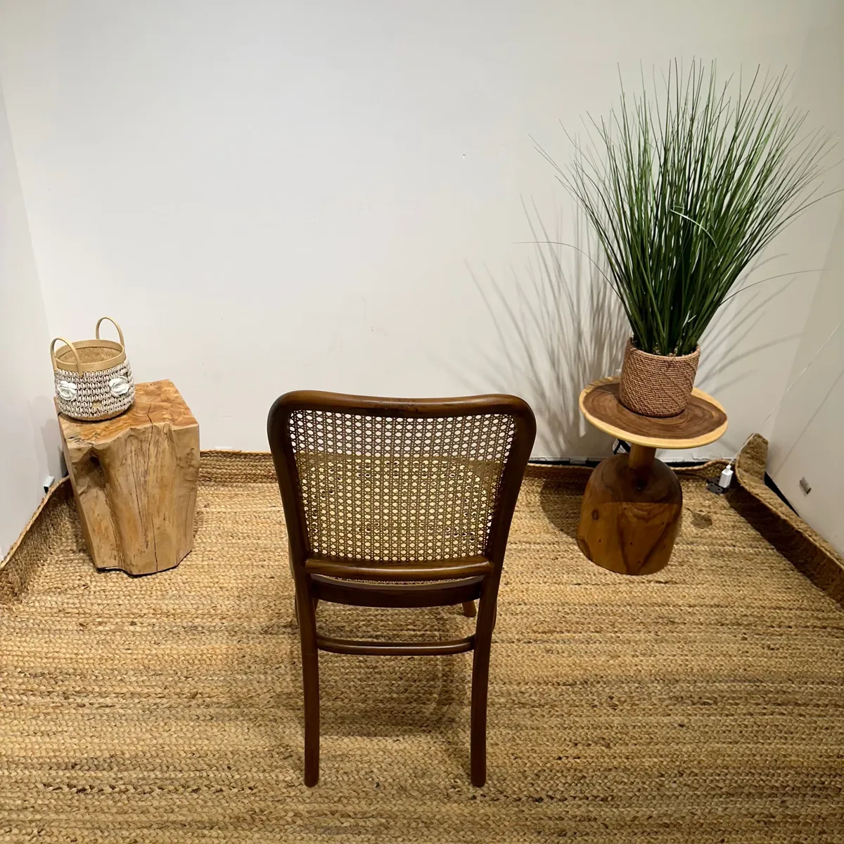 IndiFash Golden Rattan Wooden Dining Chairs thumbnail 6