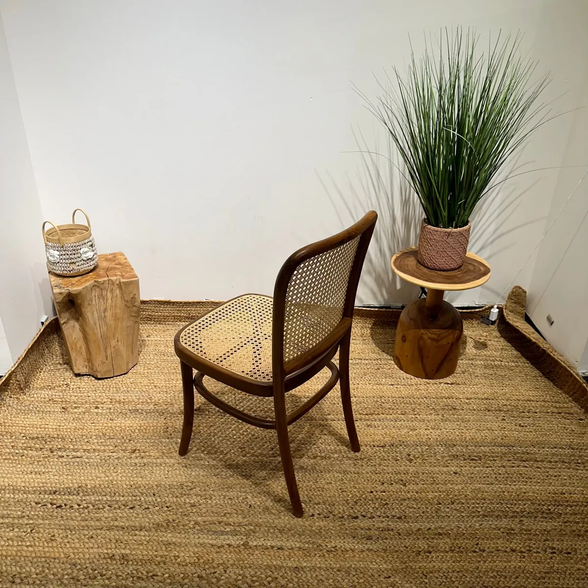 IndiFash Golden Rattan Wooden Dining Chairs thumbnail 7