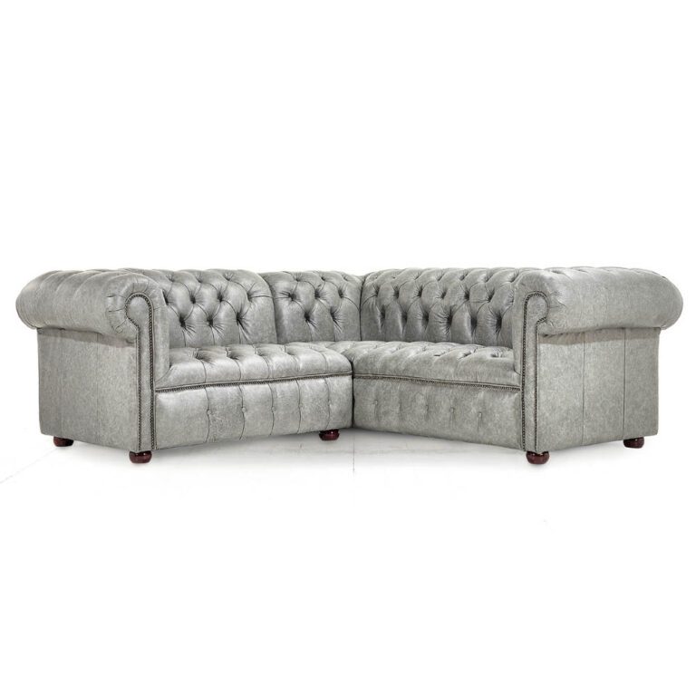 IndiFash Gray L Shape Chesterfield Sofa