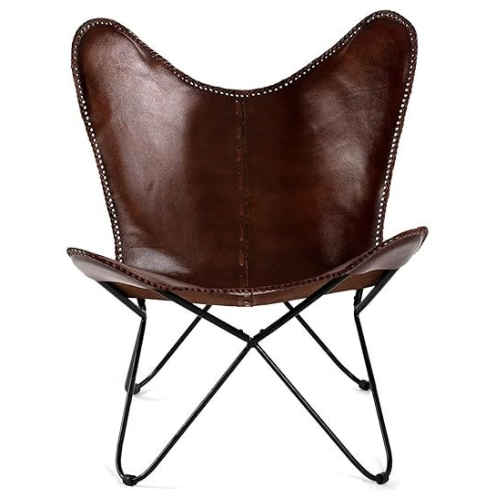 IndiFash Handcrafted Butterfly chair Buffalo leather