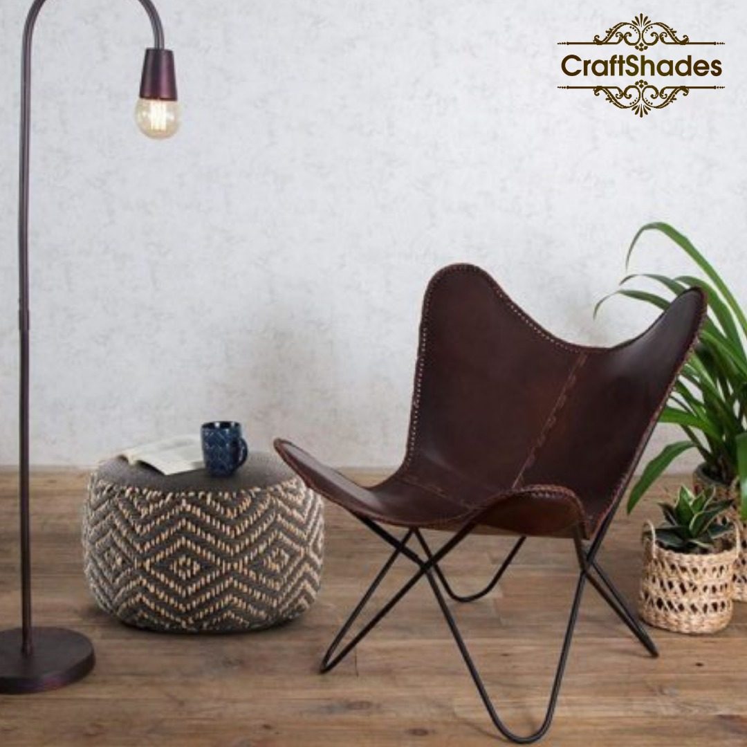 IndiFash Handcrafted Butterfly chair Buffalo leather thumbnail 2