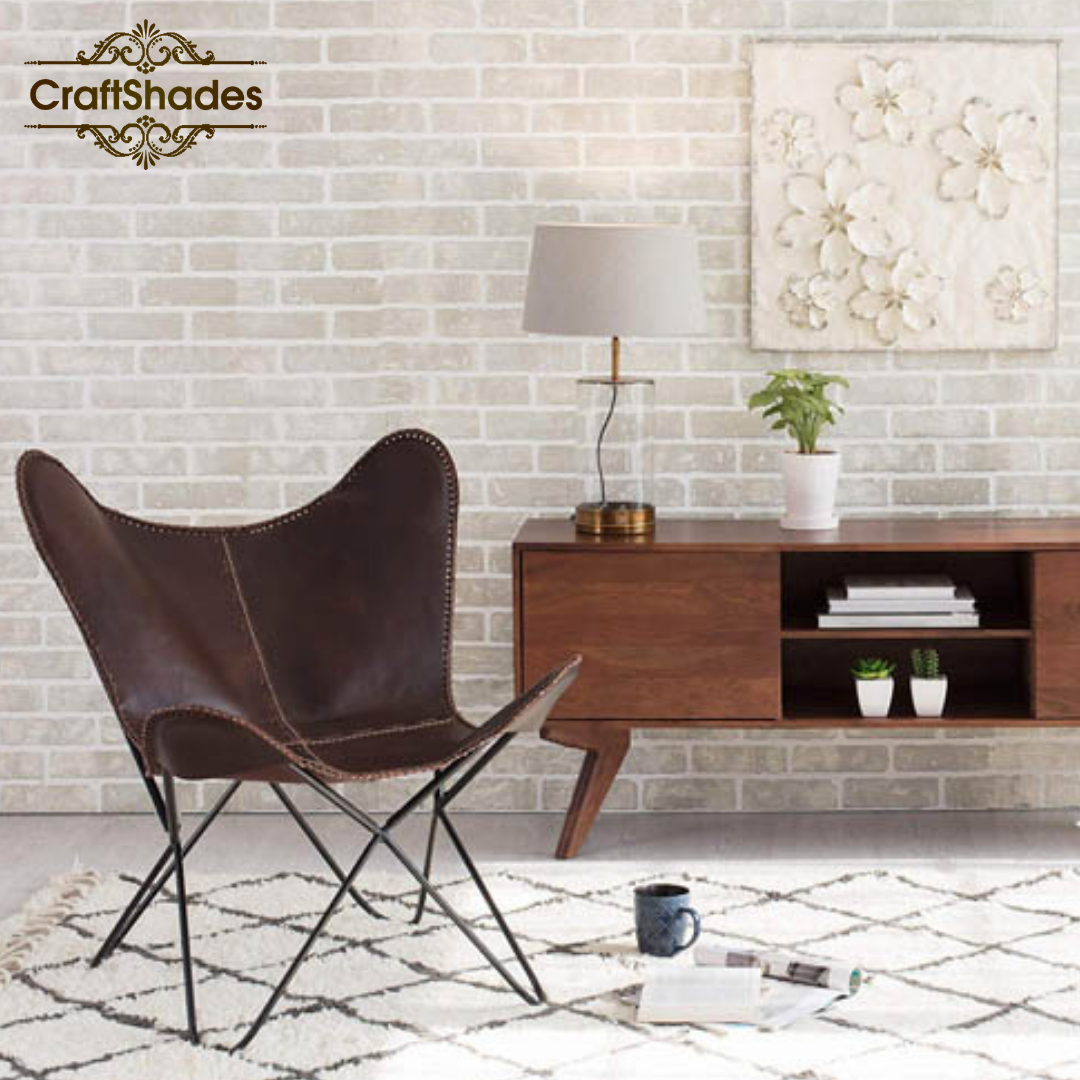 IndiFash Handcrafted Butterfly chair Buffalo leather thumbnail 4