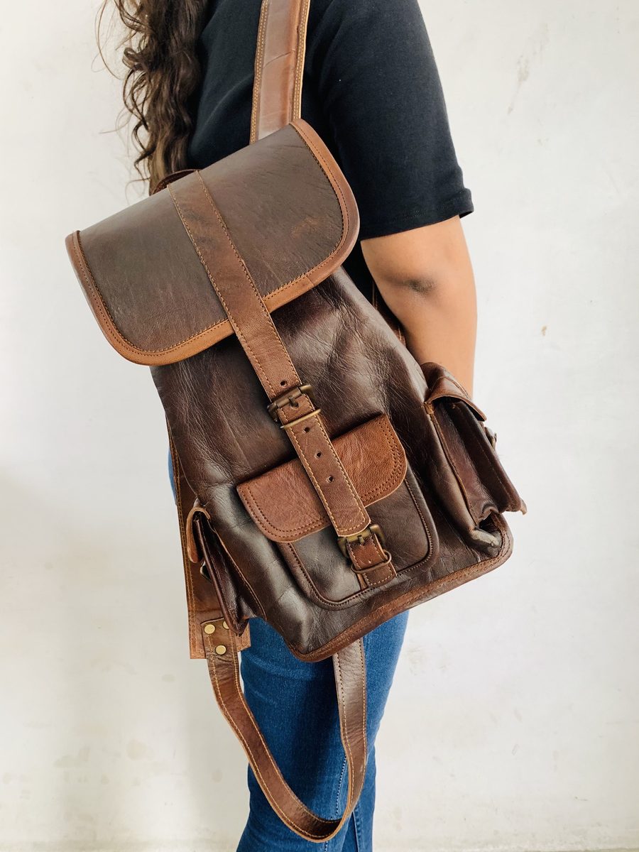 IndiFash - Handcrafted Leather Camera bag & backpack Combo thumbnail 4